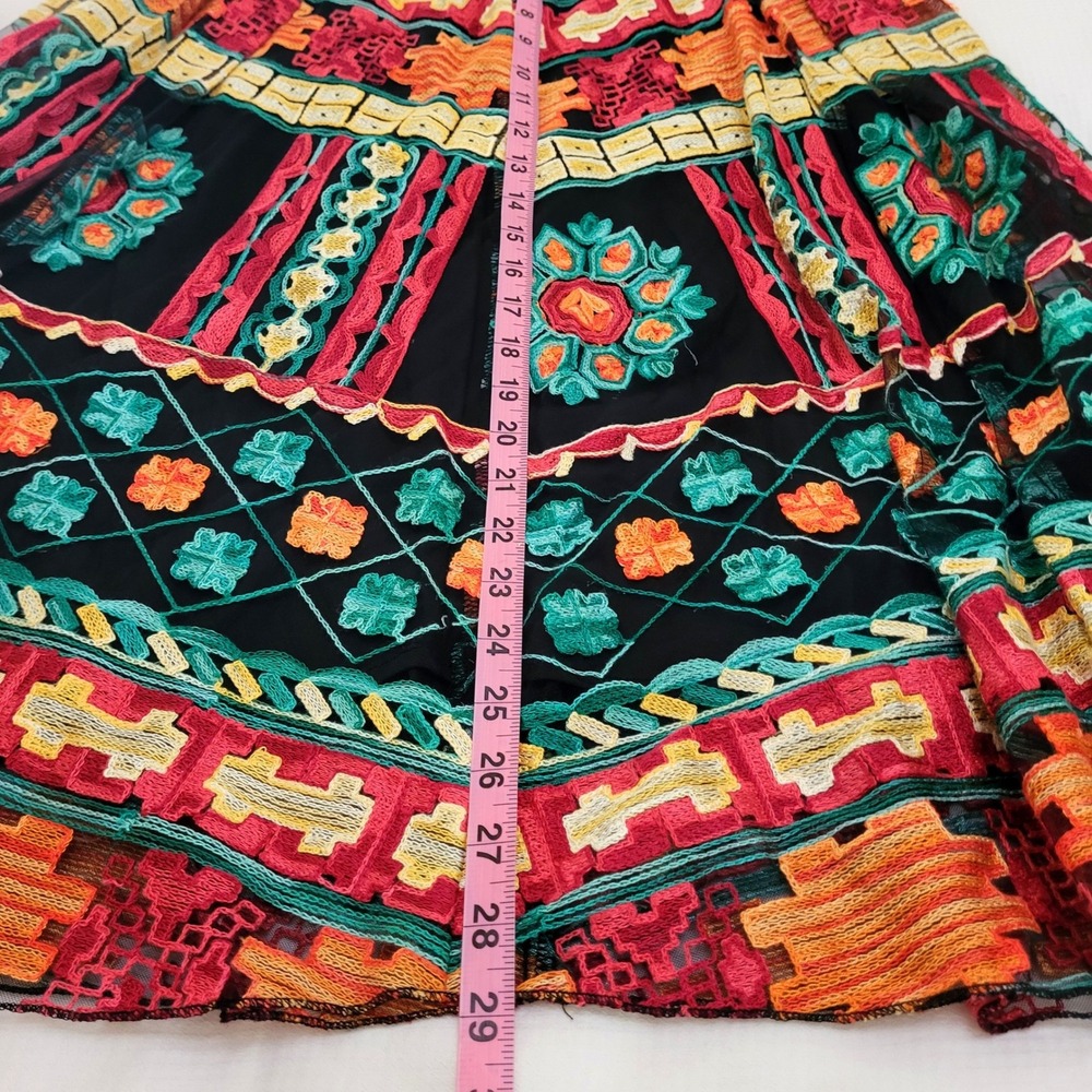NWT Eva Franco Anthropologie Embroidered Multicolor Tribal Boho Maxi Skirt 2 - Picture 12 of 12